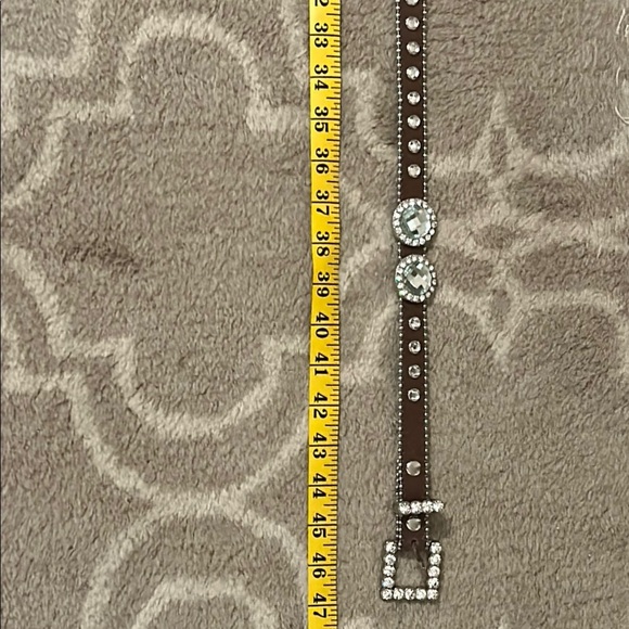 Brown Crystal Embellished Belt - Picture 6 of 15